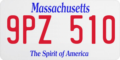 MA license plate 9PZ510