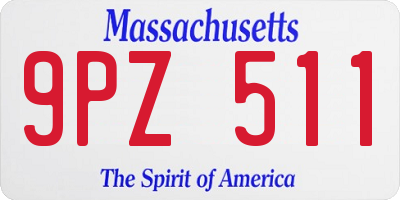 MA license plate 9PZ511