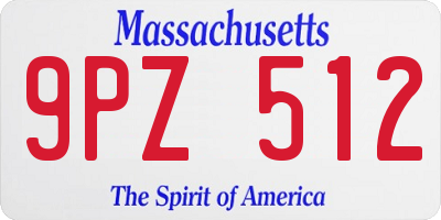 MA license plate 9PZ512