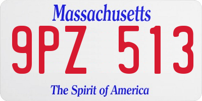MA license plate 9PZ513