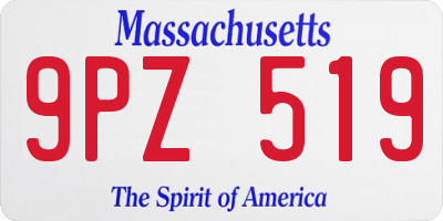 MA license plate 9PZ519
