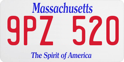 MA license plate 9PZ520
