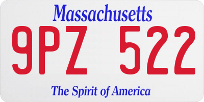 MA license plate 9PZ522