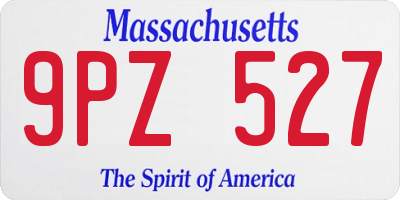 MA license plate 9PZ527