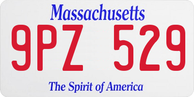 MA license plate 9PZ529