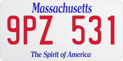 MA license plate 9PZ531