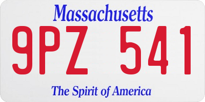 MA license plate 9PZ541