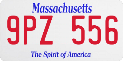 MA license plate 9PZ556