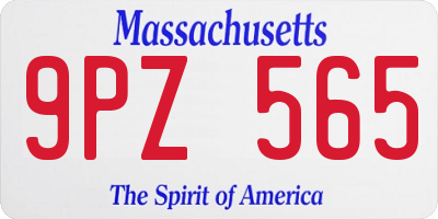 MA license plate 9PZ565