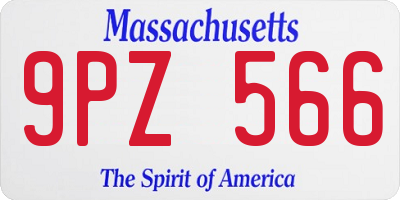 MA license plate 9PZ566