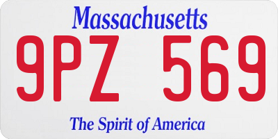 MA license plate 9PZ569