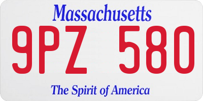 MA license plate 9PZ580