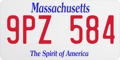MA license plate 9PZ584