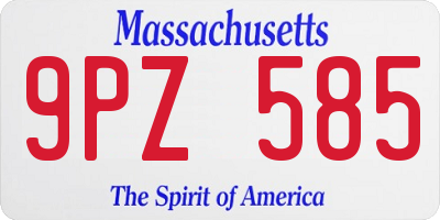 MA license plate 9PZ585