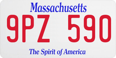 MA license plate 9PZ590