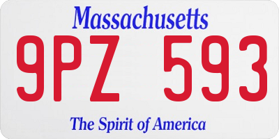 MA license plate 9PZ593
