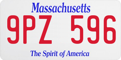 MA license plate 9PZ596