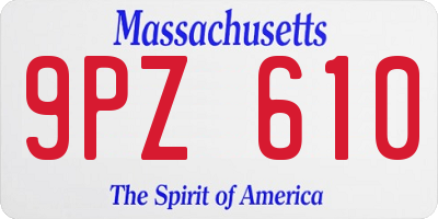 MA license plate 9PZ610