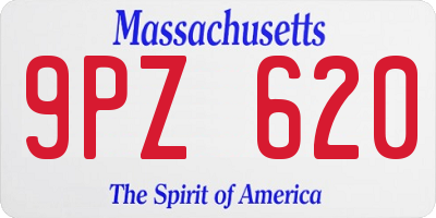 MA license plate 9PZ620
