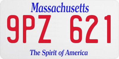MA license plate 9PZ621