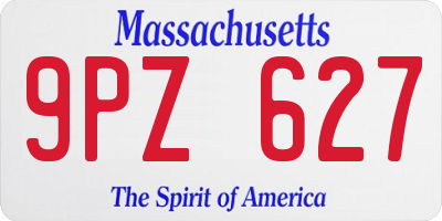 MA license plate 9PZ627