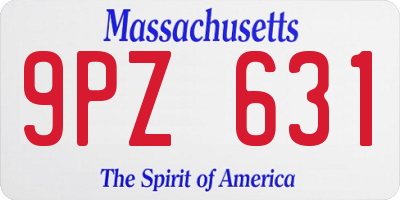 MA license plate 9PZ631
