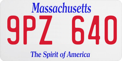 MA license plate 9PZ640