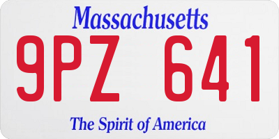 MA license plate 9PZ641