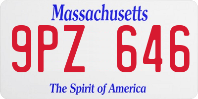 MA license plate 9PZ646