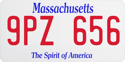 MA license plate 9PZ656