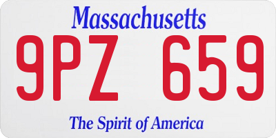 MA license plate 9PZ659