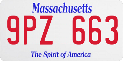 MA license plate 9PZ663