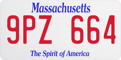 MA license plate 9PZ664