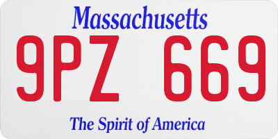 MA license plate 9PZ669