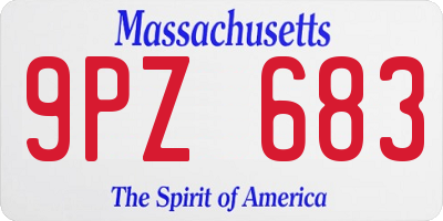 MA license plate 9PZ683