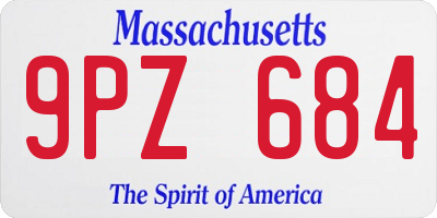 MA license plate 9PZ684