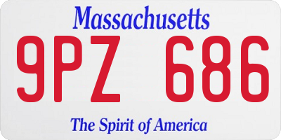 MA license plate 9PZ686