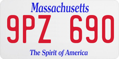 MA license plate 9PZ690