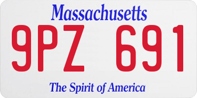 MA license plate 9PZ691