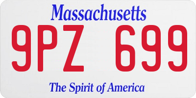 MA license plate 9PZ699