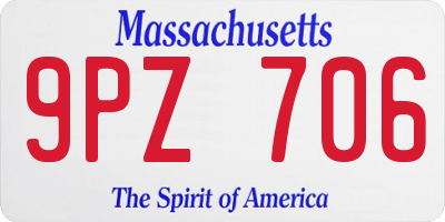 MA license plate 9PZ706