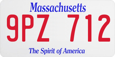 MA license plate 9PZ712
