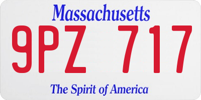MA license plate 9PZ717