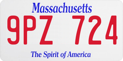 MA license plate 9PZ724