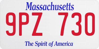 MA license plate 9PZ730
