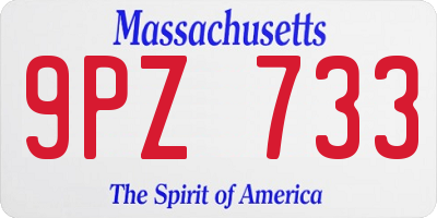MA license plate 9PZ733