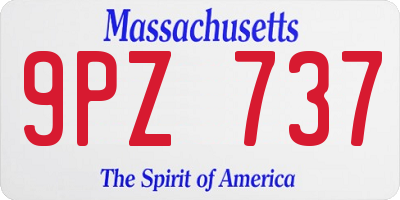 MA license plate 9PZ737