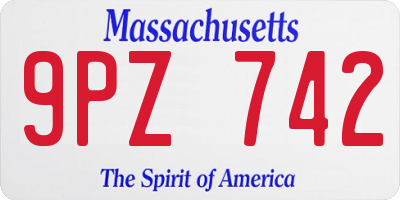 MA license plate 9PZ742