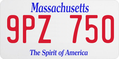 MA license plate 9PZ750