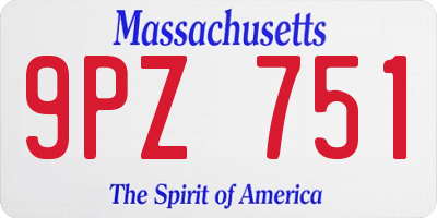 MA license plate 9PZ751